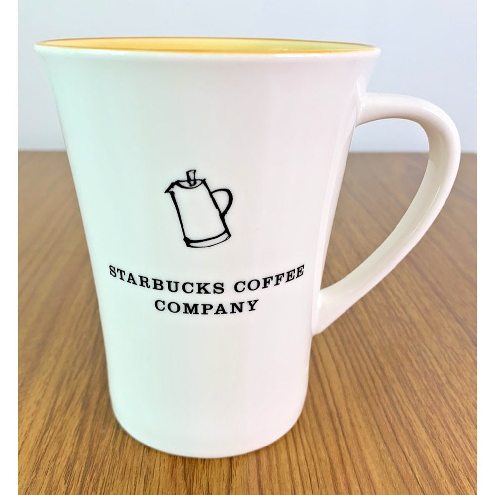 Starbucks‎ Coffee Company 2006 Coffee Pot Percolator Mug White & Yellow 12oz